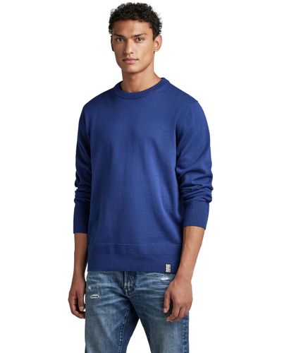 G-Star RAW Essential Performance Knitted Pullover - Blue