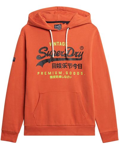 Superdry Classic Vl Heritage Hoodie Sweatshirt - Orange