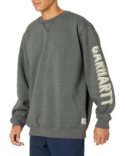 Carhartt Loose Fit Midweight Crewneck Sleeve Graphic Sweatshirt - Grau