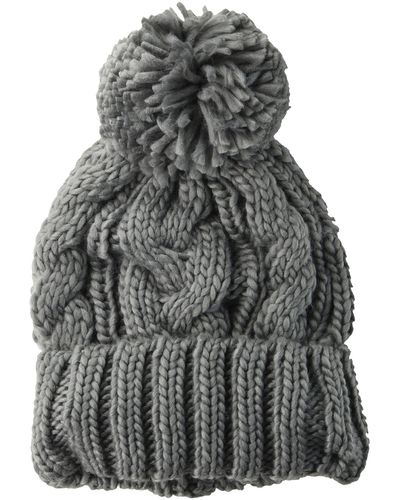 Amazon Essentials Chunky Cable Beanie With Yarn Pom Hat - Gray