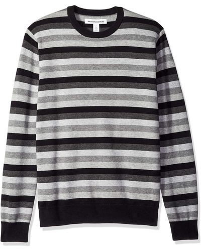 Amazon Essentials Crewneck Sweater Voor ,zwart/multi Streep,xl-xxl - Grijs