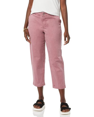 Amazon Essentials Stretch Chino Barrel Leg Ankle Trousers - Pink