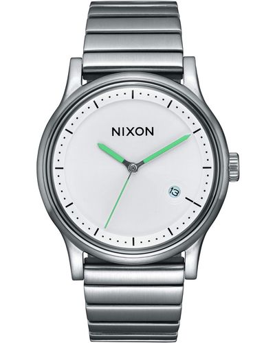 Nixon Erwachsene Digital Uhr mit Edelstahl Armband A1160-100-00 - Weiß