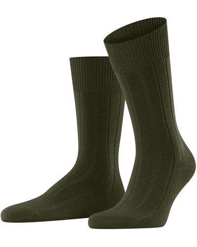 FALKE Socken Lhasa Rib Wolle Kaschmir einfarbig 1 Paar - Grün