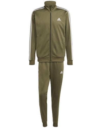 adidas Survêtement basique en tricot à 3 bandes pour homme - Vert