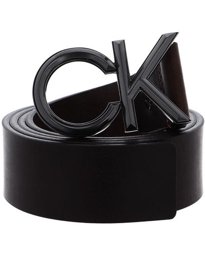 Calvin Klein Adjustable Leather Belt W95 Dark Brown - raccourcissable - Marron