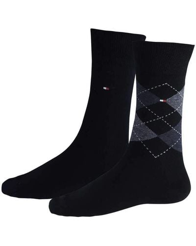 Tommy Hilfiger Check Socks - Noir