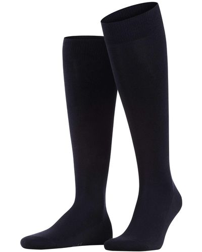 FALKE Family Knee-high Socks Sustainable Cotton Black White Blue More Colors All Seasons Long Sock Classic Plain Pattern Ideal Boot