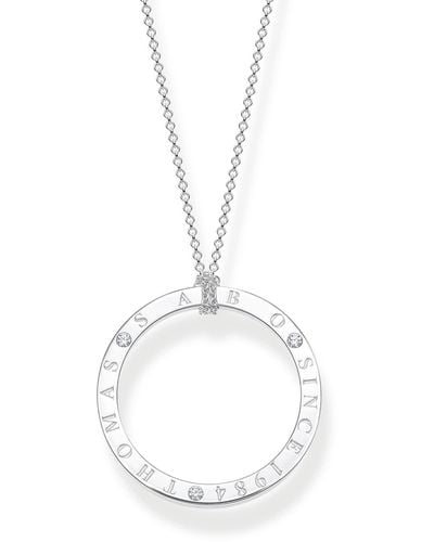 Thomas Sabo KE1877-051-14-L90 Collier pour femme en argent sterling 925 avec zircons cubiques en forme de cercle avec pierres blanches - Métallisé