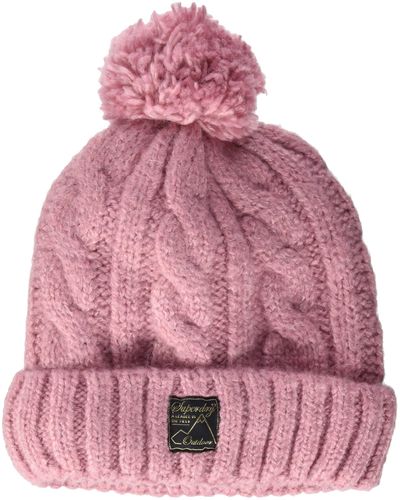 Superdry Cable Beanie Hat - Pink