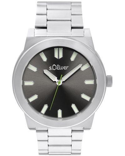 S.oliver Quarz Armbanduhr aus Armband DE Herren mit Edelstahl in | - Lyst Nylon 2034602 für Grün
