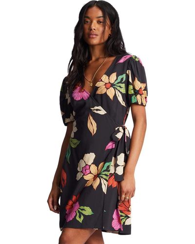 Billabong Hot Tropics Mini Wrap Dress - Multicolor
