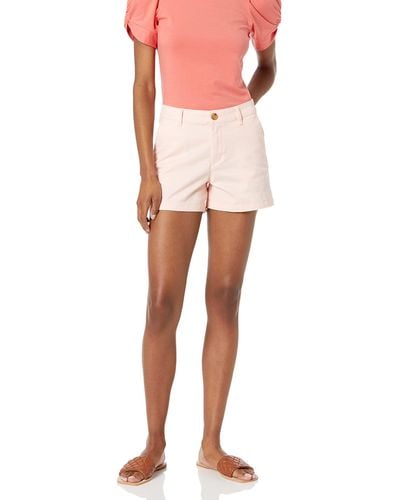 Amazon Essentials Pantaloncini Corti Color Kaki con Cucitura Interna da 9 cm a Vita Medio Alta Donna - Rosa