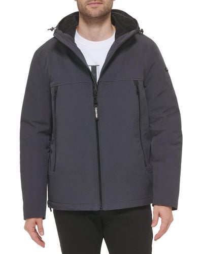 Calvin Klein Sherpa Lined Hooded Soft Shell Jacket - Multicolor
