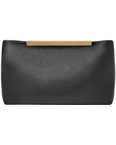 Fossil Penrose Smooth Cowhide Leather Large Pouch Clutch - Black