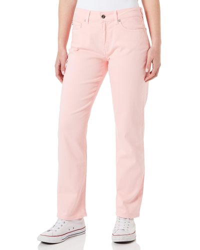 Love Moschino S 5 Pocket Trousers with Brand Heart Tag Casual Pants - Pink