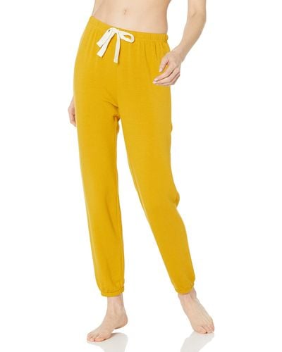 Amazon Essentials Pantalón de Pijama Tipo Jogger de Tejido de Rizo Ligero para Estar en Casa - Amarillo
