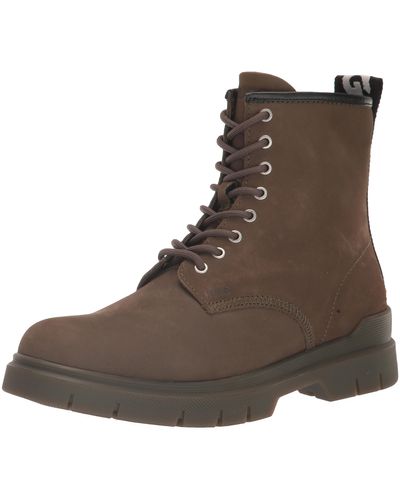 HUGO Ryan Nubuck Leather Lace Up Boot Hiking Shoe - Brown