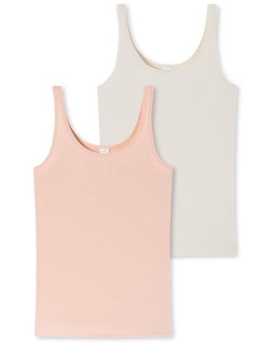 Schiesser 2 Pack Trägertop Unterhemd-Modal Essentials Unterwäsche - Pink