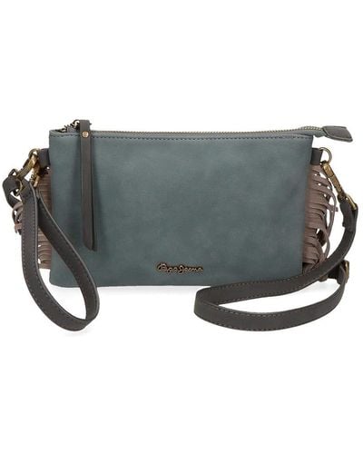 Pepe Jeans Fringe Borsa a o Azzurro 25x15 cms Pelle sintetica - Grigio