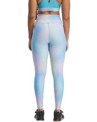 Reebok Lux Print Tights Yoga Trousers - Blue