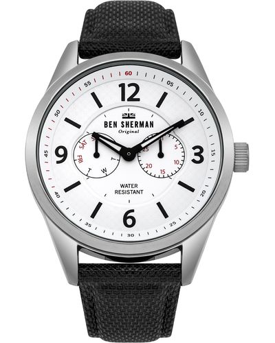 Ben Sherman S Multi Dial Quartz Watch With Leather Strap Wb068wt - White