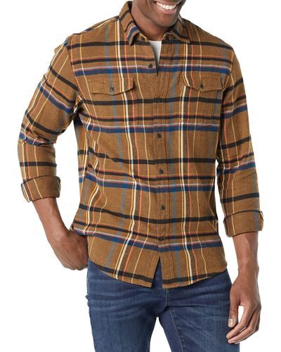 Amazon Essentials Slim-fit Long-sleeve Two-pocket Flannel Shirt - Multicolor