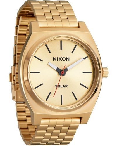 Nixon Time Teller Solar A1369-100m Water Resistant Analog Solar Powered Fashion Watch - Natural