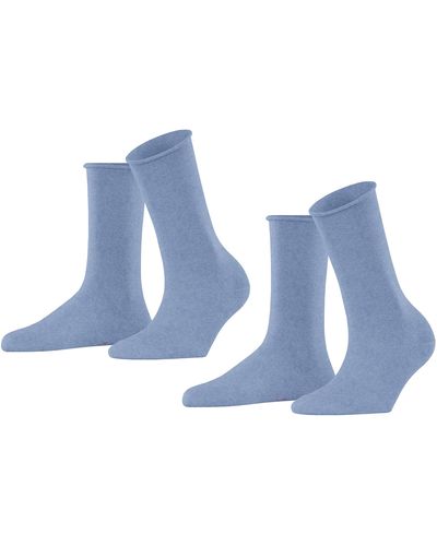 Esprit Sokken Basic Pure 2-pack Biologisch Katoen Dun Effen 2 Paar - Blauw