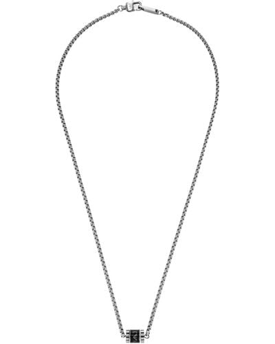 Emporio Armani Halskette aus Edelstahl mit Rotguss-Anhänger - Mettallic