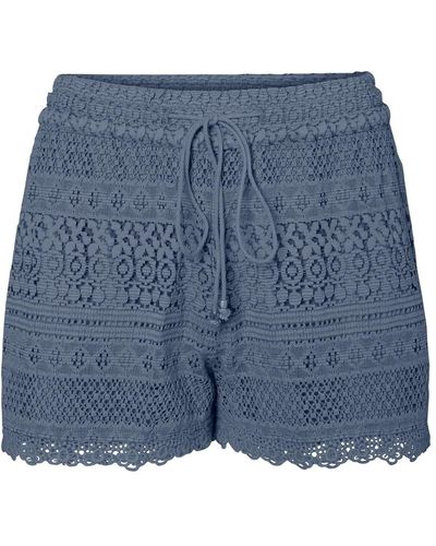 Vero Moda Vmhoney Lace Shorts Wvn Pantaloncini - Blu