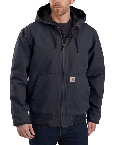 Carhartt Loose Fit Washed Duck Insulated Active Jacket - Blau