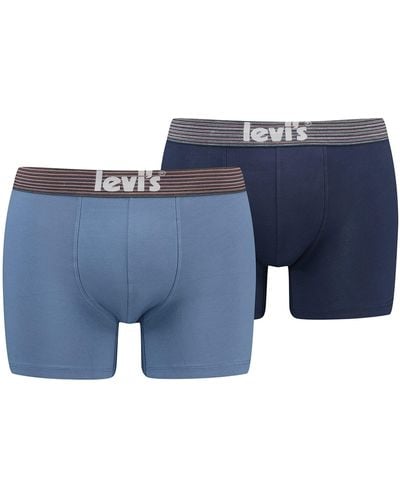 Levi's Offbeat Stripe Boxer - Bleu