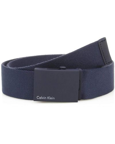 Calvin Klein Canvas Adj Plaque Belt Ceinture - Bleu