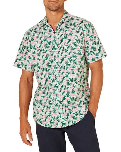 Amazon Essentials Regular-fit Short-sleeve Print Shirt - Green