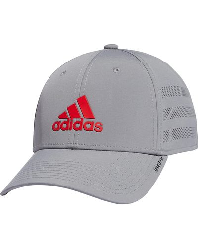 adidas Mens Gameday 3 Structured Stretch Fit Baseball Cap - Gray