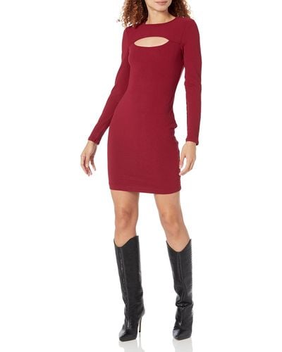 Guess Essential Long Sleeve Lana Dress - Red