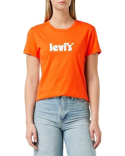 Levi's The Perfect Tee Seasonal Poster Logo Or - Arancione