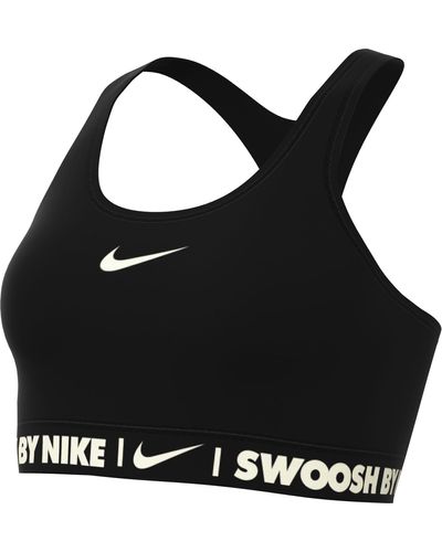Nike Damen Swsh Med SPT Bra Gls Reggiseno Sportivo - Nero
