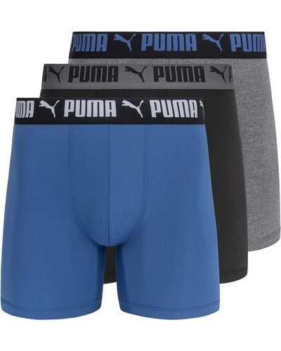 PUMA Lot de 3 Boxers Coupe athlétique Boxeur ajusté - Bleu