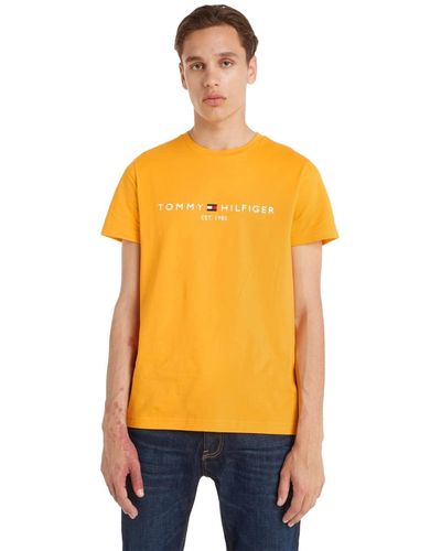 Tommy Hilfiger MW0MW11797 T-Shirt Jaune(Solstice) M - Orange