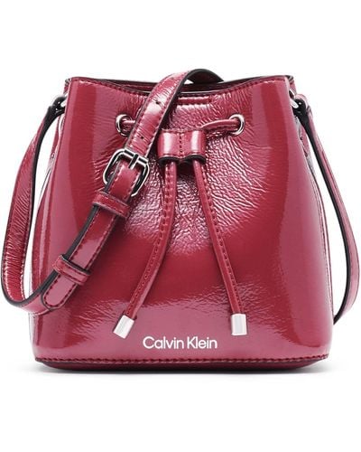 Calvin Klein Astatine Micro Mini Bucket Crossbody Donna - Rosso