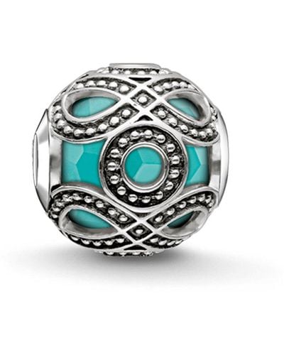 Thomas Sabo S-Bead Karma Beads Argent Sterling 925 noirci Turquoise K0209-878-17 - Multicolore