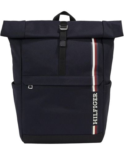 Tommy Hilfiger Th Monotype Rolltop Backpack - Blue