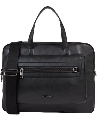 Calvin Klein Nen Verhoogde 2g Laptop Bag Computer - Zwart