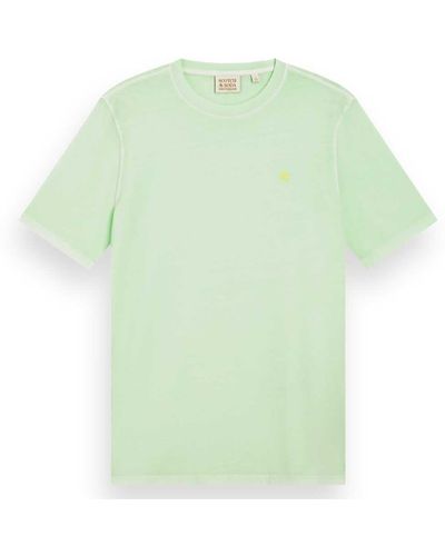 Scotch & Soda Garment Dye Logo Crew T-Shirt - Verde