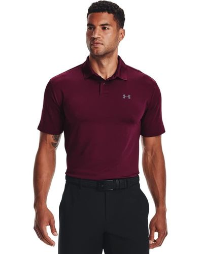 Maroon under armour polo shirt deals