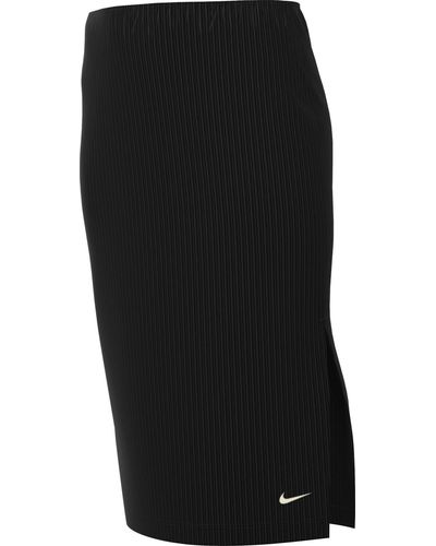 Nike Damen Sportswear Chll KNT Rib MD Skirt Jupe - Noir