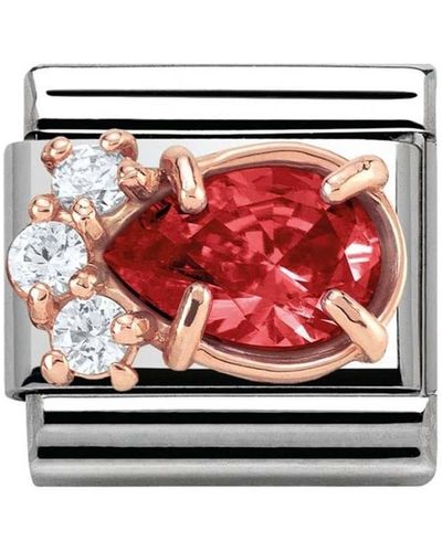 Nomination Charm Partially Gold-plated Stainless Steel And White 430309/02 - Red