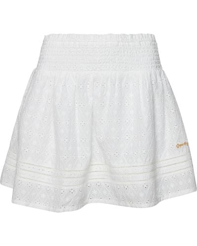 Superdry Vintage Lace Mini Skirt Sweatshirt - White